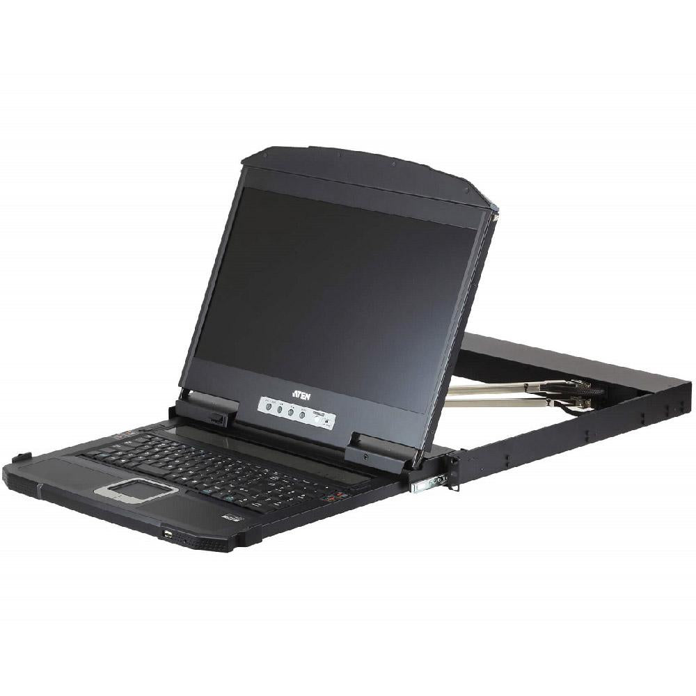 Aten 18.5' 1U Ultra Short Depth Dual Rail WideScreen FHD LCD Console