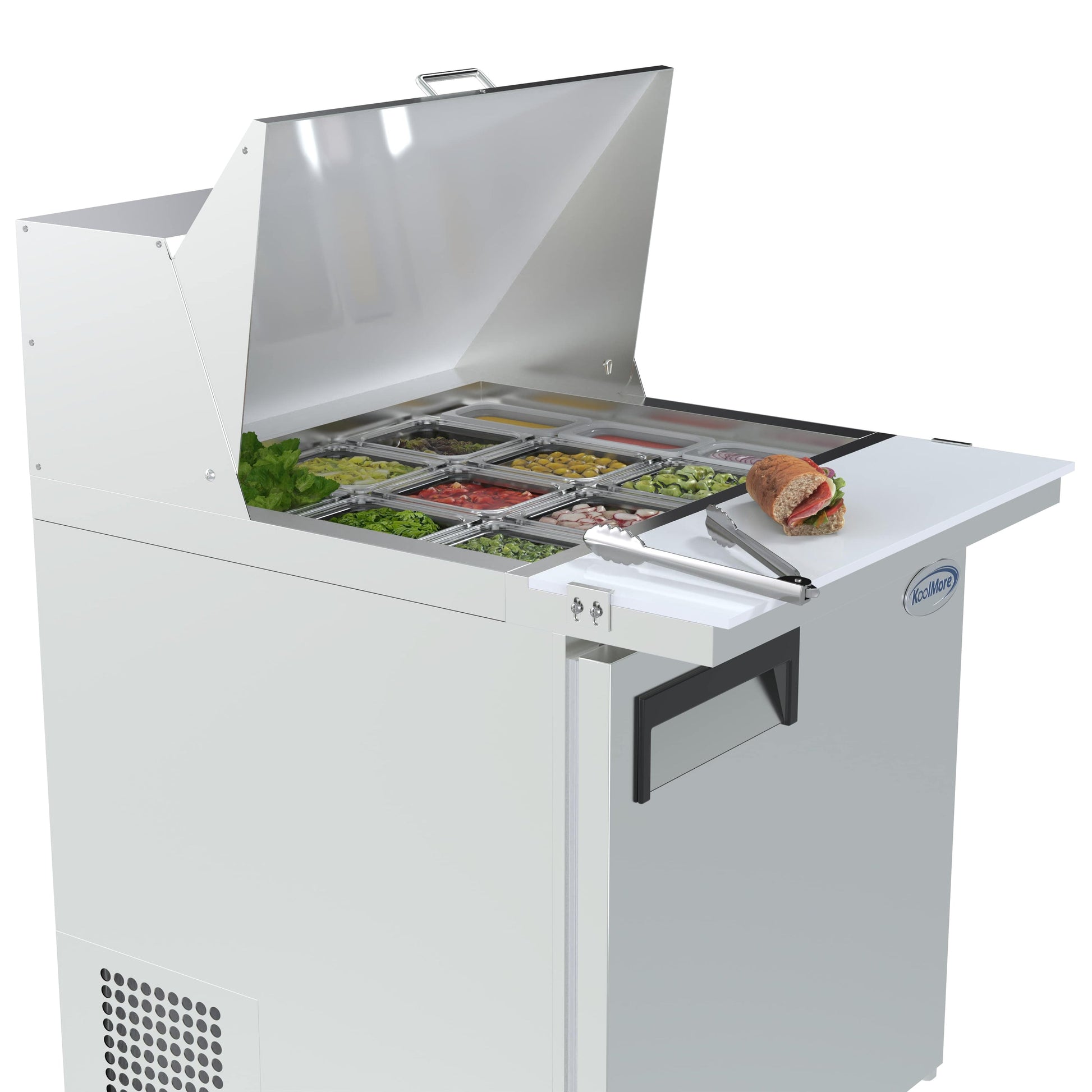1-Door Mega Top Stainless Steel Refrigerated Sandwich Prep Table, 6