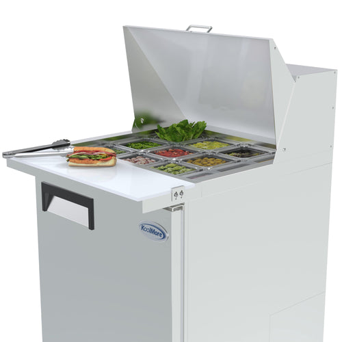 1-Door Mega Top Stainless Steel Refrigerated Sandwich Prep Table, 6